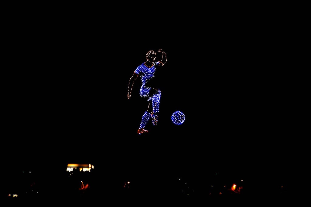 A drone show in Amman to celebrate Jordan’s qualification for the 2026 Fifa World Cup. Photo: Xinhua A drone show in Amman to celebrate Jordan’s qualification for the 2026 Fifa World Cup. Photo: Xinhua